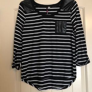 Black and white striped top